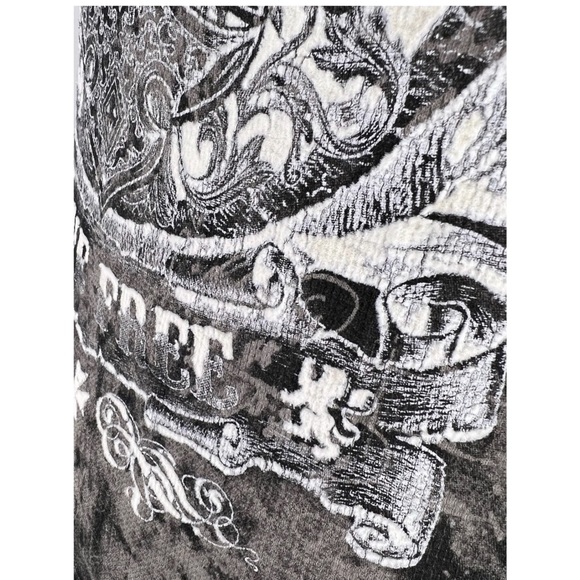 Archaic by Affliction Men's Thermal Shirt SHIELDED Wing Biker Gray - Picture 9 of 9